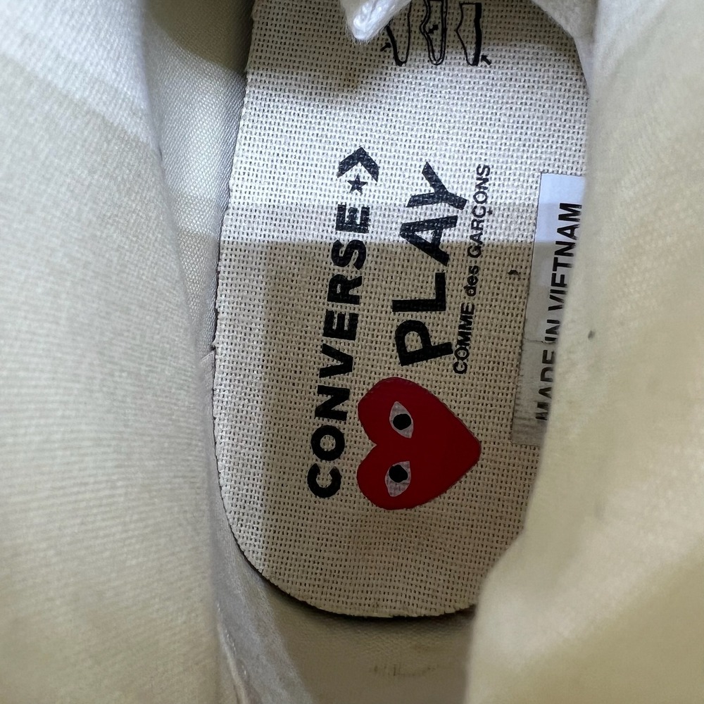 Comme des Garcons Play x Converse High Top Women's 8 Grey Black Heart 171847C - Picture 5 of 10